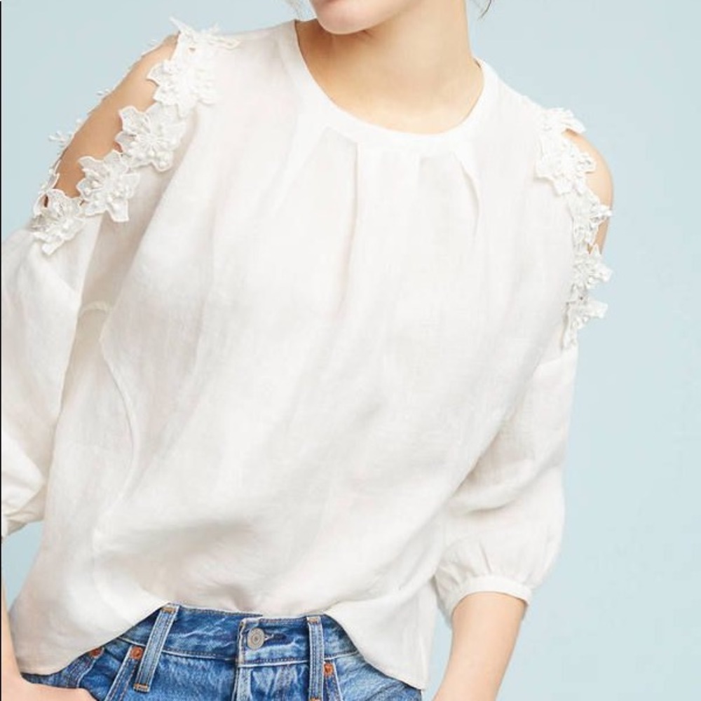 Anthropologie Eri + Ali Textured Floral Top